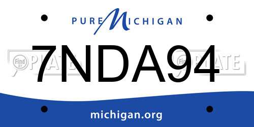 7NDA94 Michigan License Plate