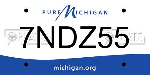 7NDZ55 Michigan License Plate