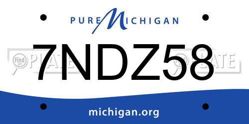 7NDZ58 Michigan License Plate