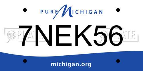 7NEK56 Michigan License Plate