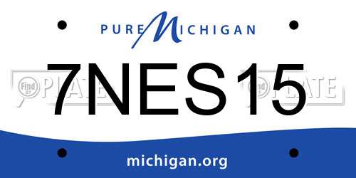 7NES15 Michigan License Plate