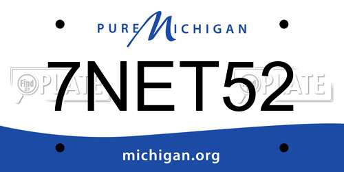 7NET52 Michigan License Plate