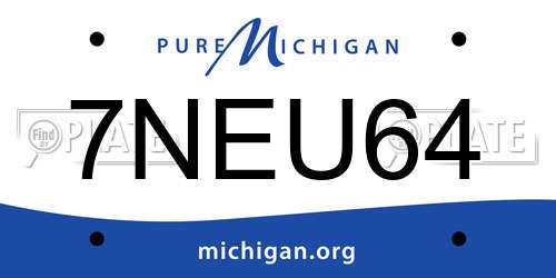 7NEU64 Michigan License Plate