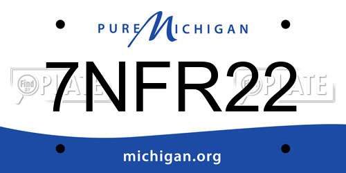 7NFR22 Michigan License Plate