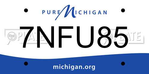 7NFU85 Michigan License Plate