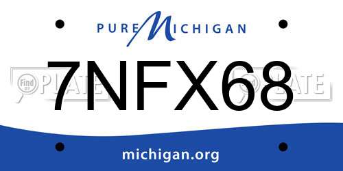 7NFX68 Michigan License Plate
