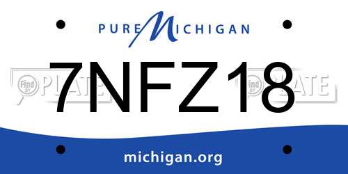 7NFZ18 Michigan License Plate
