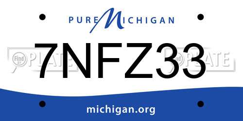 7NFZ33 Michigan License Plate