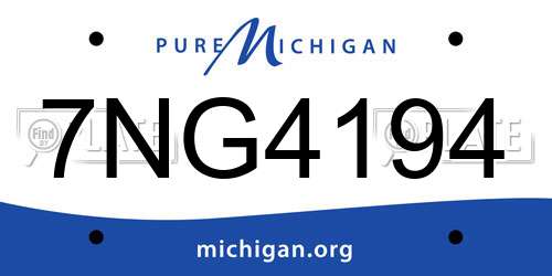 7NG4194 Michigan License Plate