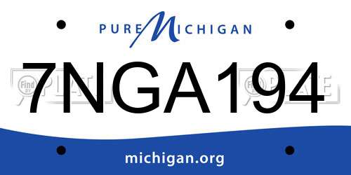 7NGA194 Michigan License Plate