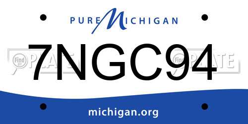 7NGC94 Michigan License Plate