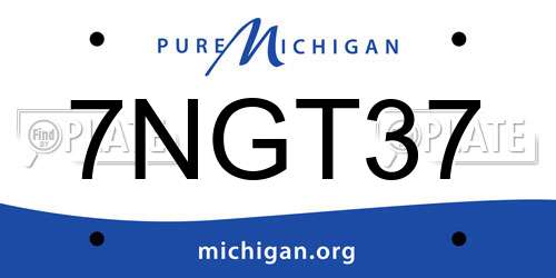 7NGT37 Michigan License Plate