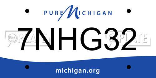 7NHG32 Michigan License Plate