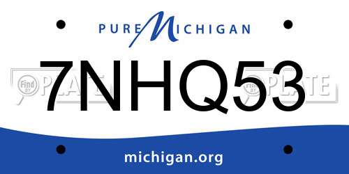 7NHQ53 Michigan License Plate