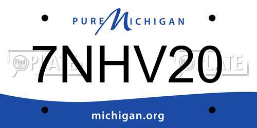 7NHV20 Michigan License Plate