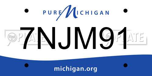 7NJM91 Michigan License Plate
