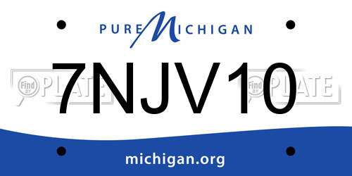 7NJV10 Michigan License Plate