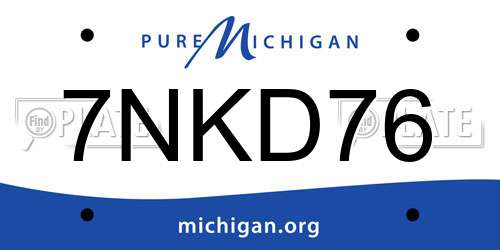 7NKD76 Michigan License Plate