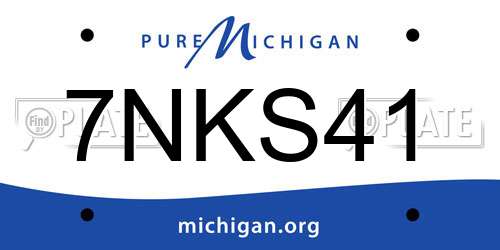 7NKS41 Michigan License Plate