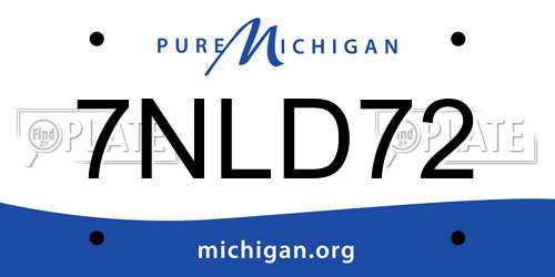 7NLD72 Michigan License Plate