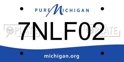 7NLF02 Michigan License Plate