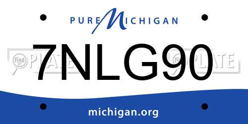 7NLG90 Michigan License Plate