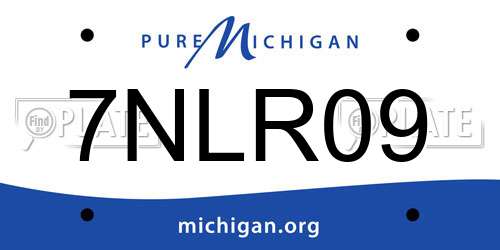 7NLR09 Michigan License Plate