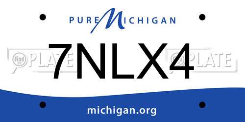 7NLX4 Michigan License Plate