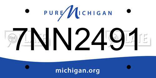 7NN2491 Michigan License Plate