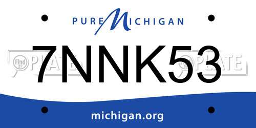 7NNK53 Michigan License Plate