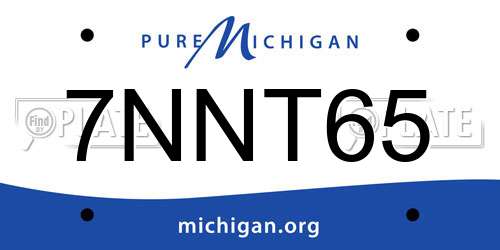 7NNT65 Michigan License Plate