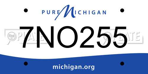 7NO255 Michigan License Plate