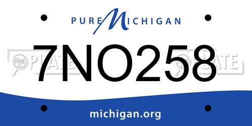 7NO258 Michigan License Plate