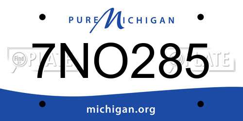 7NO285 Michigan License Plate