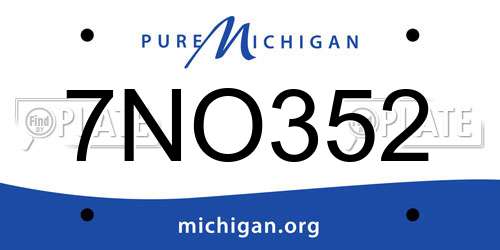 7NO352 Michigan License Plate