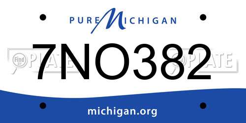 7NO382 Michigan License Plate