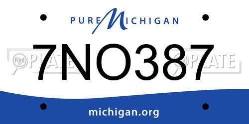 7NO387 Michigan License Plate