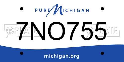 7NO755 Michigan License Plate