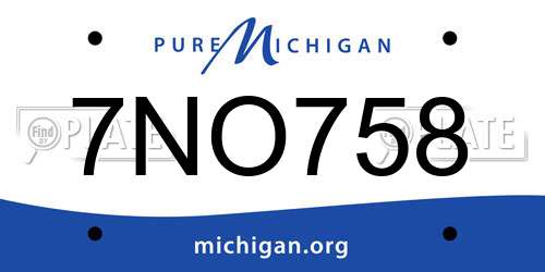 7NO758 Michigan License Plate