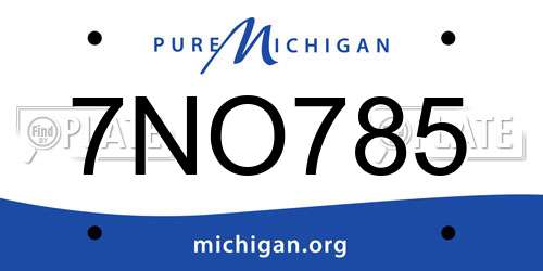 7NO785 Michigan License Plate