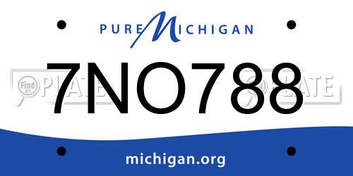 7NO788 Michigan License Plate