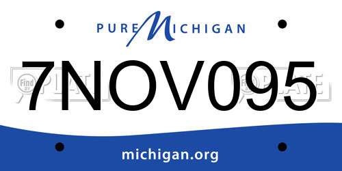 7NOV095 Michigan License Plate