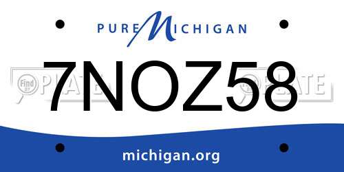 7NOZ58 Michigan License Plate