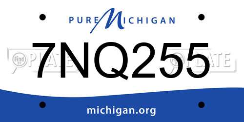 7NQ255 Michigan License Plate