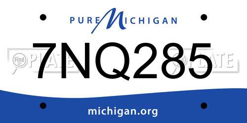 7NQ285 Michigan License Plate