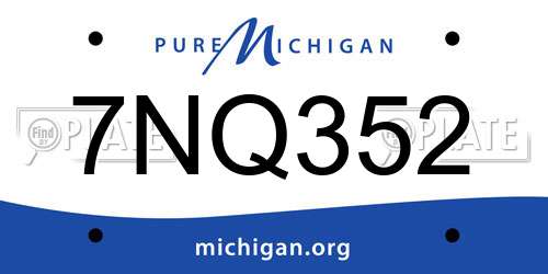 7NQ352 Michigan License Plate