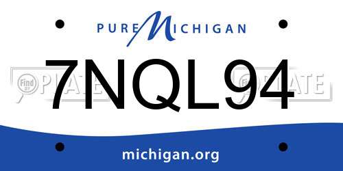 7NQL94 Michigan License Plate