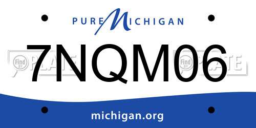 7NQM06 Michigan License Plate