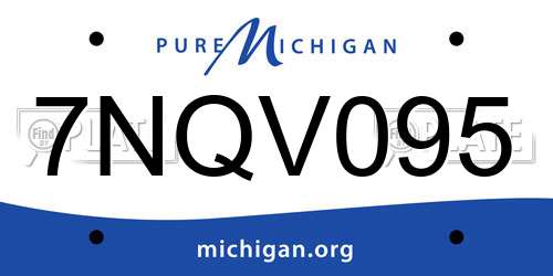 7NQV095 Michigan License Plate