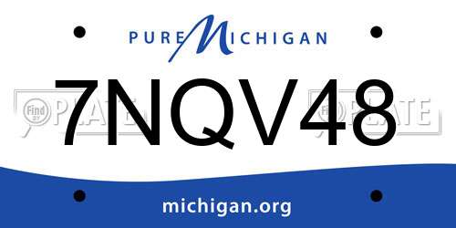 7NQV48 Michigan License Plate